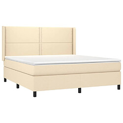 Acheter Maison Chic Lit adulte- Lit + matelas + LED,Sommier à lattes de lit matelas LED Crème 160x200 cm Tissu -GKD71012