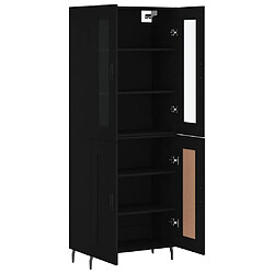 Avis vidaXL Buffet haut Noir 69,5x34x180 cm Bois d'ingénierie