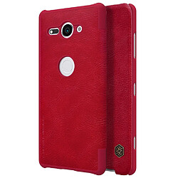 Etui en PU rouge porte-carte pour Sony Xperia XZ2 Compact 