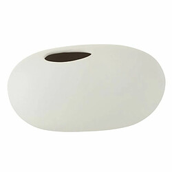 Paris Prix Vase Design Ovale Céramique 25cm Blanc Mat