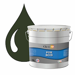 Pok Peinture de Finition Solvantée Laque Semi-Brillante Boiseries Intérieures et Extérieures - 10L - RAL 6007 - Vert Bouteille POK BOIS Vert : Peinture de Finition Solvantée Laque Semi-Brillante Boiseries Intérieures et Extérieures - 10L - RAL 6007 - Vert Bouteille