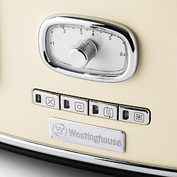 Westinghouse - Retro - Grille pain 4 fentes - Avec grille chauffante - Blanc pas cher