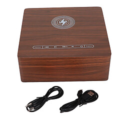 ComfortXL Enceinte bluetooth réveil en bois pour chambre, bureau - grain de bois marron