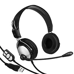 Casque Filaire pour Ordinateur avec Micro sur Perche Boutons de Commande - LinQ