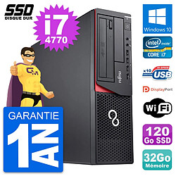 PC Fujitsu Esprimo E920 DT Intel Core i7-4770 RAM 32Go SSD 120Go Windows 10 Wifi - Occasion