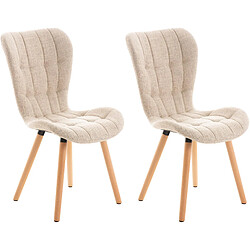 Non Lot de 2 chaises Elda en tissu