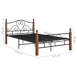 vidaXL Cadre de lit sans matelas noir métal 120x200 cm pas cher