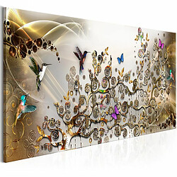 Paris Prix Tableau Imprimé Hummingbirds Dance Gold Narrow 40 x 120 cm 