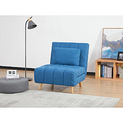 Vente-Unique Fauteuil convertible en tissu bleu STREVI