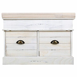 Banc de coffre Alexandra House Living Blanc Bois de paulownia Bois MDF 35 x 50 x 70 cm