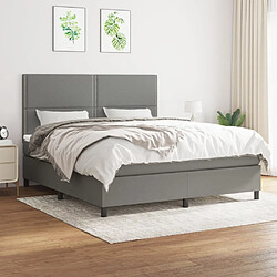 vidaXL Sommier à lattes de lit avec matelas Gris foncé 160x200cm Tissu