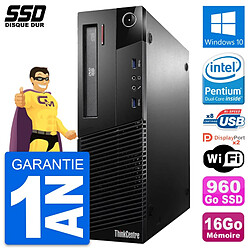 PC Lenovo ThinkCentre M93p SFF Intel G3220 RAM 16Go SSD 960Go Windows 10 Wifi - Occasion