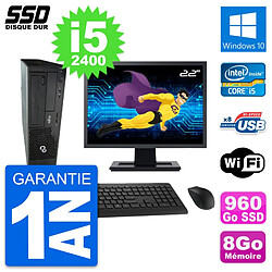 PC Fujitsu E500 E85+ DT Ecran 22" i5-2400 RAM 8Go SSD 960Go Windows 10 Wifi - Occasion