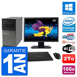 PC Tour Dell 9010 Ecran 19" Intel G630 RAM 16Go Disque Dur 2To Windows 10 Wifi · Occasion 