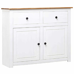 Maison Chic Buffet,Meuble de Rangement,commode pour salon,Cuisine Blanc 93x40x80 cm Pin Gamme Panama -MN65456