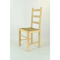 Tommychairs - Set 4 chaises Rustica pour la cuisine, structure en bois de hêtre poli non traité 100% naturel, assise en paille