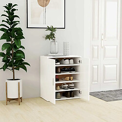 Maison Chic Armoire à Chaussures,Meuble de Rangement à Chaussures Blanc 60x35x70 cm Aggloméré -MN94495