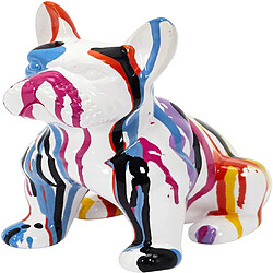 The Home Deco Factory Bouledogue en céramique assis 20 cm Multicolore.