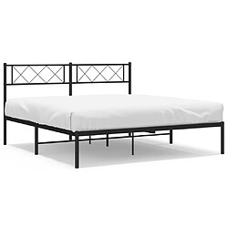 Maison Chic Lit adulte - Cadre de lit métal avec tête de lit,Structure du lit Contemporain pour chambre noir 120x190 cm -MN87482