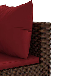 Acheter vidaXL Salon de jardin avec coussins 9 pcs marron résine tressée