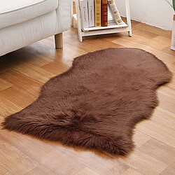 LUUCOZK Tapis moelleux en fausse fourrure Tapis à poils longs pour chambre à coucher Salon-Café-4P irrégulier 100x180