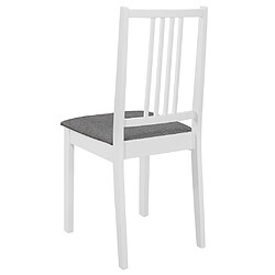 Acheter vidaXL Chaises à manger avec coussins lot de 4 blanc bois solide