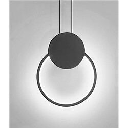 Stoex Lampe À Suspension Nordique Ronde Lustre Moderne Plafonnier Led Minimaliste (Noire), Luminaire D'Intérieur, Blanc Froid