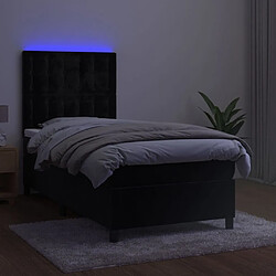 Acheter Sommier à lattes,Cadre à lattes de lit pour Adulte matelas et LED Noir 80x200 cm Velours -MN11109