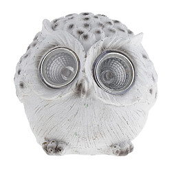 Résine Animal Statue Jardin Jardin Solaire Actif Solaire Hibou Blanc lampes de jardin