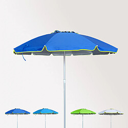 Beachline Parasol de plage 240 cm aluminium anti-vent protection uv Roma, Couleur: Bleu 