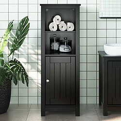 Maison Chic Armoire de salle de bain,Meuble de rangement,Meuble haut BERG noir 40x34x110 cm pin massif -GKD445692