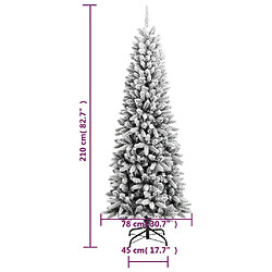 vidaXL Sapin de Noël artificiel avec neige floquée 210 cm PVC et PE pas cher