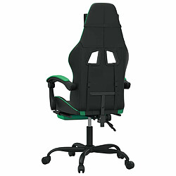 Maison Chic Chaise de jeu, Chaise gaming pivotante et repose-pied, Fauteuil gamer,Chaise de Bureau Noir et vert Similicuir -GKD90519 pas cher