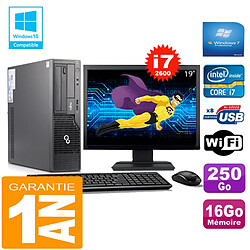 PC Fujitsu Esprimo E500 E85+ SFF I7-2600 RAM 16Go Disque 250Go Wifi W7 Ecran 19" · Occasion 