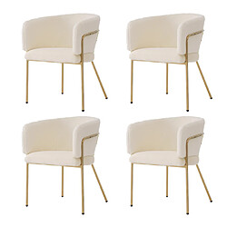 ComfortXL Chaise de Loisirs Beige (Set de 4), Fauteuil Élégant avec Pieds Métalliques