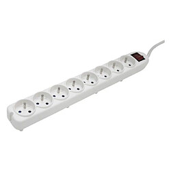 Electraline 35401 Bloc 8 prises + Interrupteur 1,5 m Blanc 