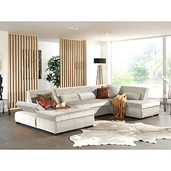 Lisa Design Vermont - canapé panoramique d'angle droit - 7 places - XXL - en velours Vermont - canapé panoramique d'angle droit - 7 places - XXL - en velours - Beige