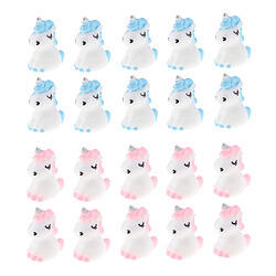 statue jardin exterieur animaux figurine licorne 20pcs Petit Statue - Licorne Miniature Décor Jardin de Fée Bonsaï Bricolage 1.9x2.3cm