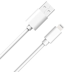 WOW Câble USB A/Lightning 1m - 2.4A Blanc 