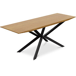 ICONIK INTERIOR Table de salle à manger rectangulaire - Industrielle Bois et métal - Danr Bois naturel