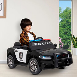 Play4Fun Voiture de police électrique 2x 30W - marche AV/AR, Gyrophares et Mégaphone