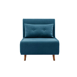 Vente-Unique Fauteuil convertible en tissu bleu URIBIA