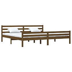 Avis Maison Chic Lit adulte - Lit simple Cadre de lit,Structure du lit Contemporain Marron miel Bois massif 200x200 cm -MN69870