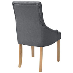 Decoshop26 Lot de 4 chaises de salle à manger cuisine dossier capitonné en tissu gris foncé CDS021552 pas cher