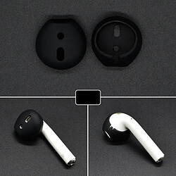 Wewoo Anti poussière 2 PCS sans fil écouteurs en silicone oreillette Bluetooth Earpads pour Apple AirPods (Noir) 