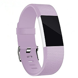 Wewoo Bracelet pour montre connectée Dragonne sport ajustable carrée FITBIT Charge 2 Violet clair 