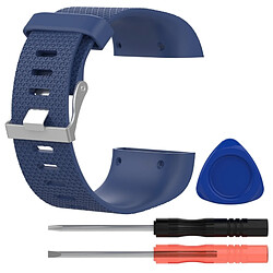 Acheter Wewoo Bracelet pour montre connectée Dragonne sport réglable losange texture FITBIT Surge bleu foncé