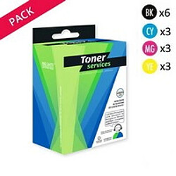 TONER SERVICES Compatible Brother LC1280XLVALBP Pack 15 cartouches Noir et couleurs 