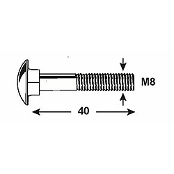 Connex KL4110840 Vis à tête bombée M8 x 40 mm galvanisées 1000 g