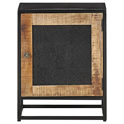 Maison Chic Table de chevet, Table de Nuit, Meuble de Rangement 40x30x50 cm Bois de manguier brut